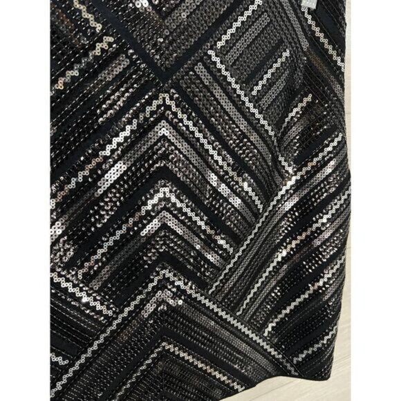 Express Sequin Embellished Mini Skirt Black Small - Picture 2 of 3
